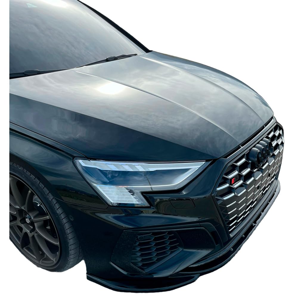 Frontlippe Frontspoiler kompatibel mit Audi S3 A3 S Line 8Y ab 2020 v2 mit ABE TÜV Schwarz Glänzend von ONEWAY AUTO ACCESSORIES