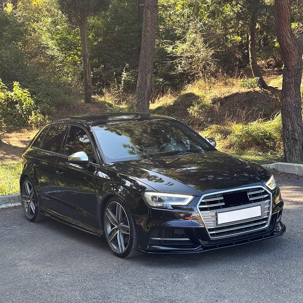 Frontlippe Frontspoiler kompatibel mit Audi S3 Sportback 8V Facelift 2016-2019 v2 mit ABE TÜV Schwarz Glänzend von ONEWAY AUTO ACCESSORIES