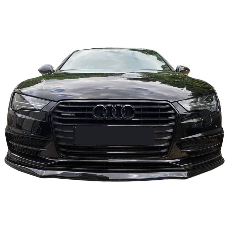 Frontlippe Frontspoiler kompatibel mit Audi S7 / A7 S-Line C7 Facelift 2014-2017 mit ABE TÜV Schwarz Glänzend von ONEWAY AUTO ACCESSORIES