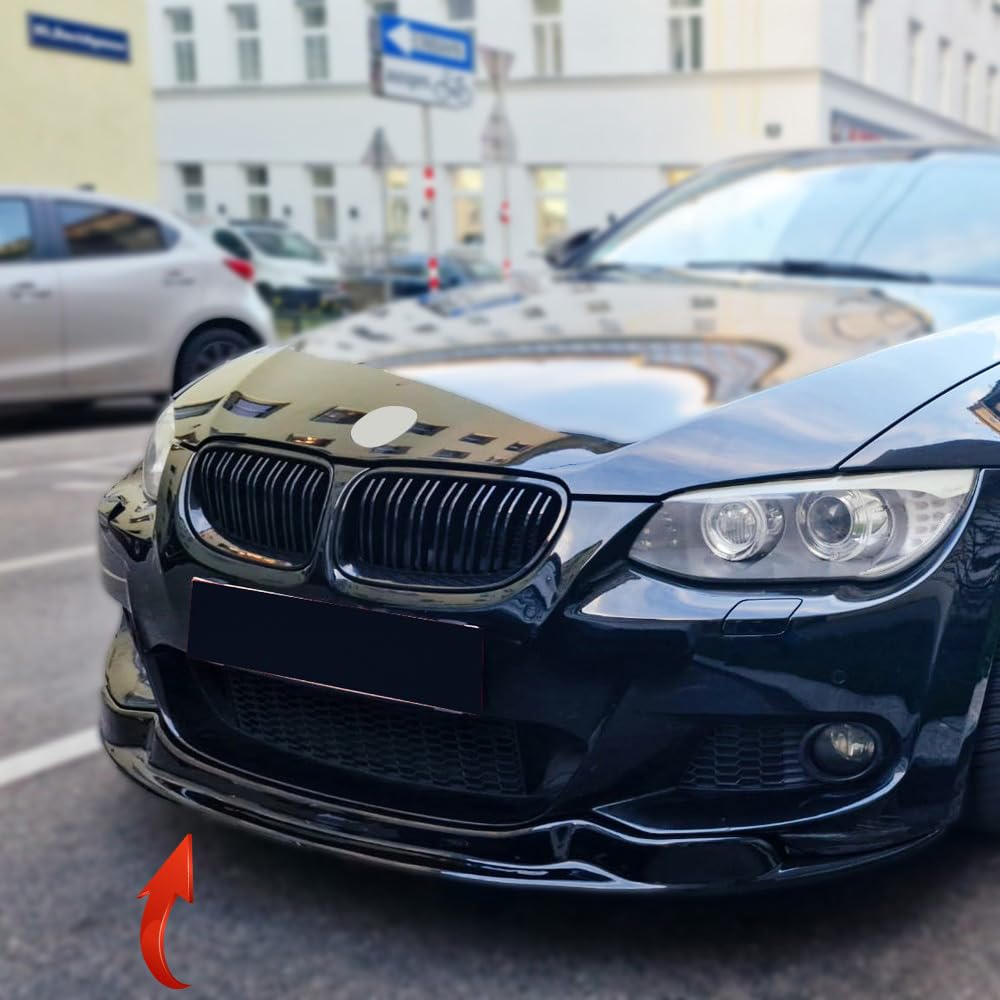 Frontlippe Frontspoiler kompatibel mit BMW 3er E92/E93 M-Sport 2010-2013 mit ABE TÜV Schwarz Glänzend von ONEWAY AUTO ACCESSORIES