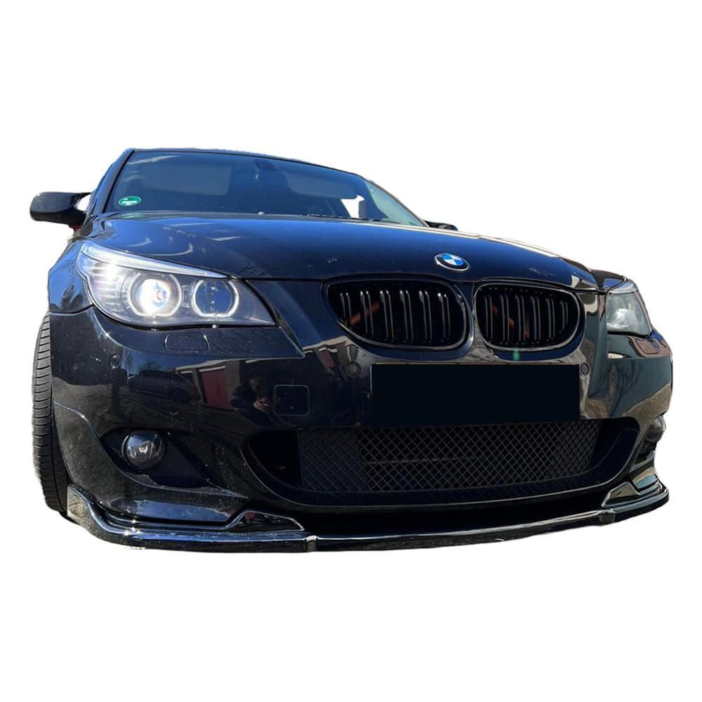 Frontlippe Frontspoiler kompatibel mit BMW 5er E60 E61 M-Paket 2003-2010 mit ABE TÜV Schwarz Glänzend von ONEWAY AUTO ACCESSORIES