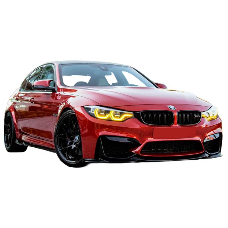 Frontlippe Frontspoiler kompatibel mit BMW M3 F80 M4 F82 2014 bis 2021 mit Flaps 5 TLG mit ABE TÜV Schwarz Glänzend von ONEWAY AUTO ACCESSORIES