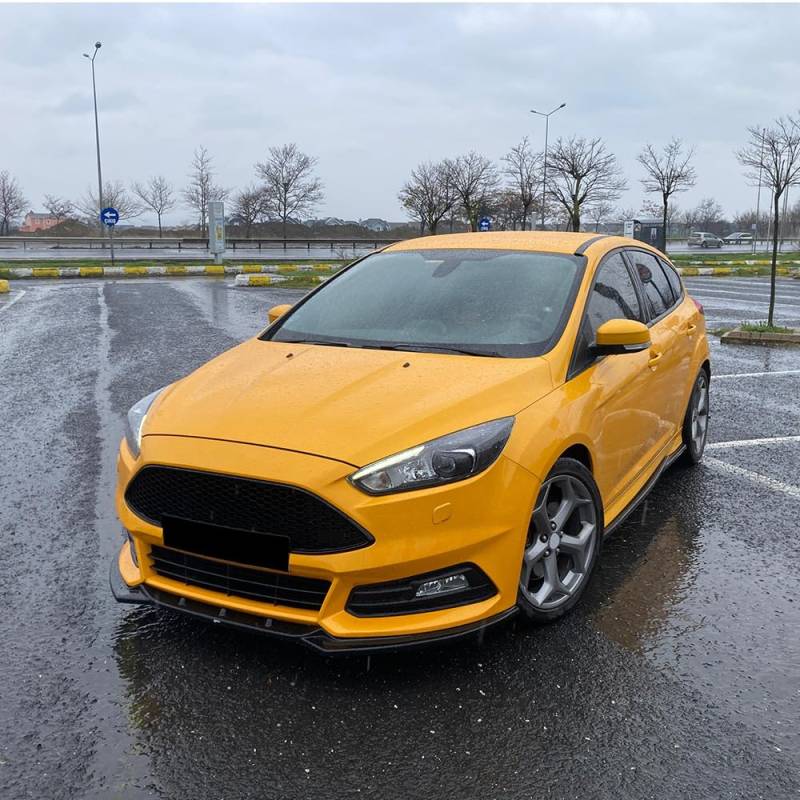 Frontlippe Frontspoiler kompatibel mit Ford Focus ST Mk3 Facelift 2015 bis 2018 mit ABE TÜV Schwarz Glänzend von ONEWAY AUTO ACCESSORIES