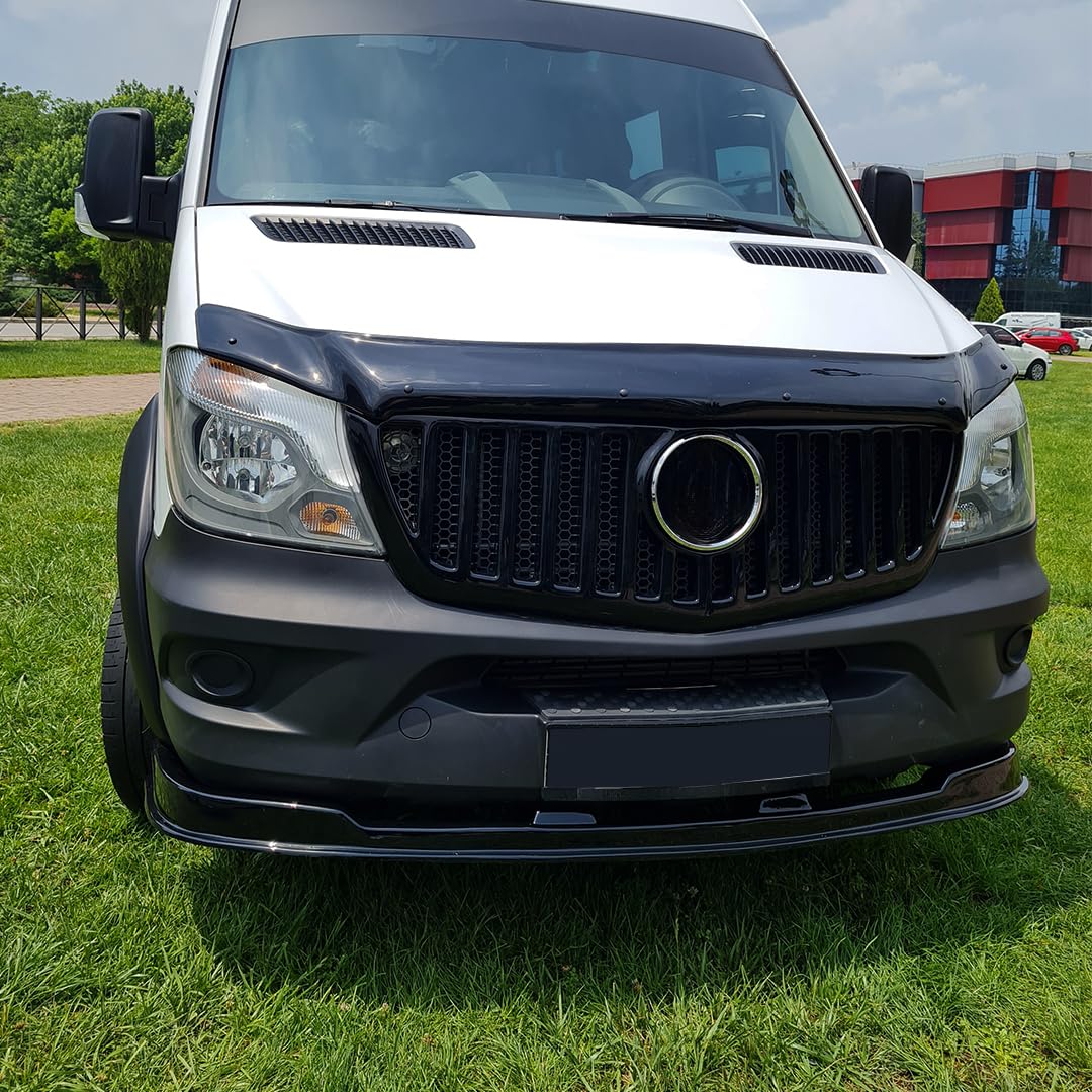 Frontlippe Frontspoiler kompatibel mit Mercedes Sprinter W906 Facelift 2014-2018 mit ABE TÜV Schwarz Glänzend von ONEWAY AUTO ACCESSORIES