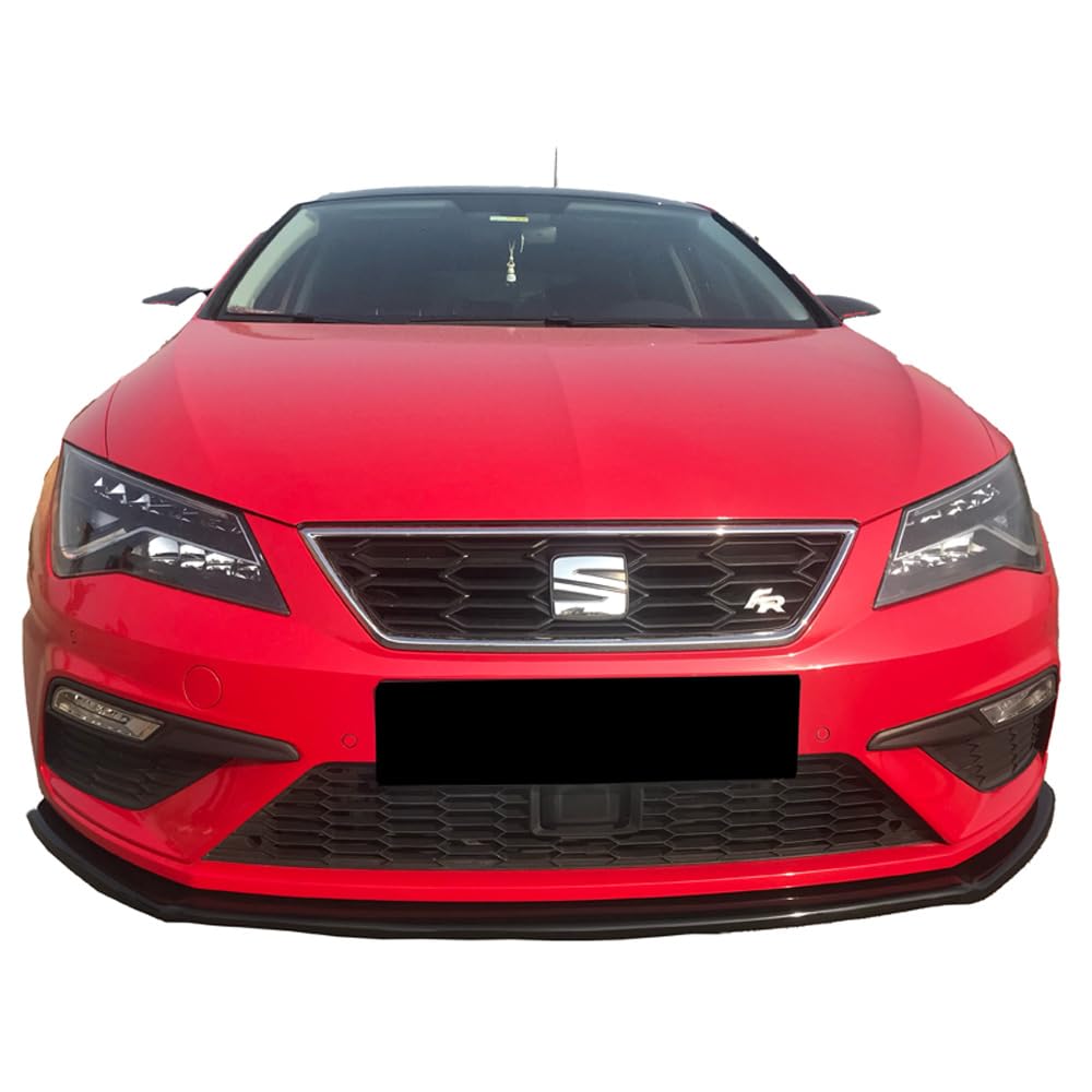 Frontlippe Frontspoiler kompatibel mit SEAT Leon FR/Cupra MK3 Facelift 2017-2019 v2 mit ABE TÜV Schwarz Glänzend von ONEWAY AUTO ACCESSORIES