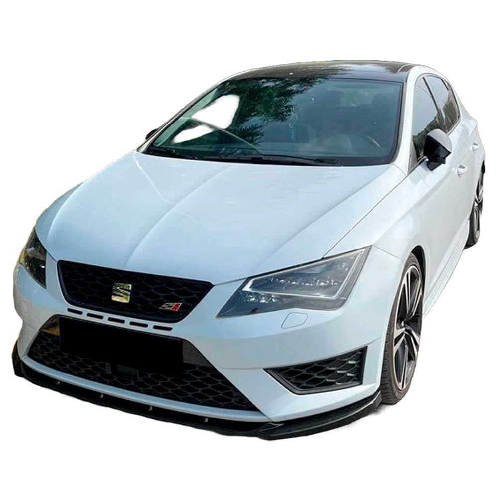 Frontlippe Frontspoiler kompatibel mit SEAT Leon FR Leon Cupra MK3 2012 bis 2016 v2 mit ABE TÜV Schwarz Glänzend von ONEWAY AUTO ACCESSORIES