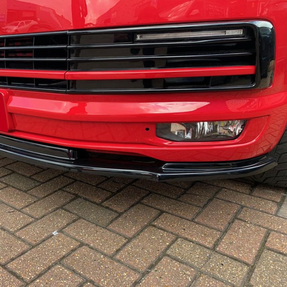 Frontlippe Frontspoiler kompatibel mit VW Transporter T6 2015-2019 v2 mit ABE TÜV Schwarz Glänzend von ONEWAY AUTO ACCESSORIES