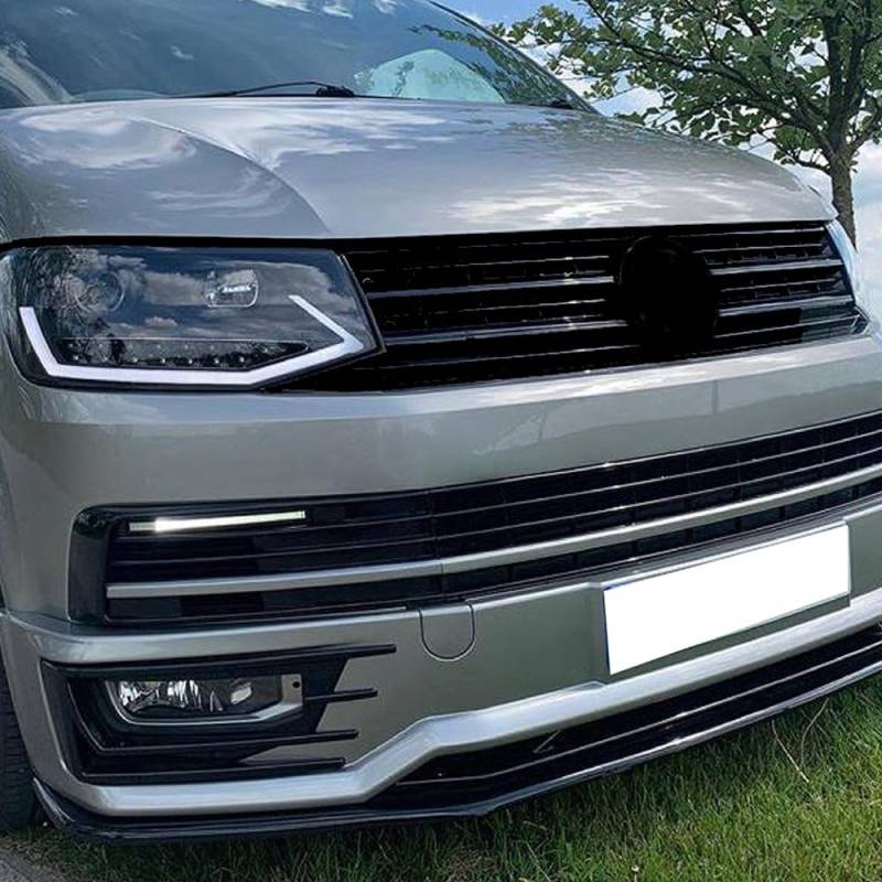 Frontlippe Frontspoiler kompatibel mit VW Transporter T6 Sportline 2015-2019 mit ABE TÜV Schwarz Glänzend von ONEWAY AUTO ACCESSORIES