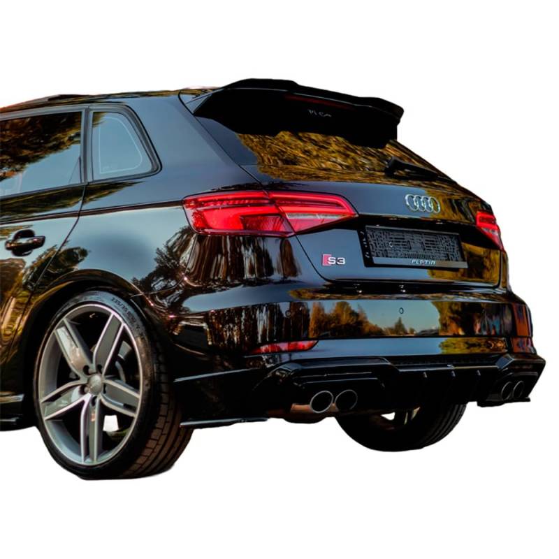 Heckschürze Heckdiffusor kompatibel mit Audi S3 Sportback 8V Facelift 2016 bis 2020 Schwarz glänzend von ONEWAY AUTO ACCESSORIES