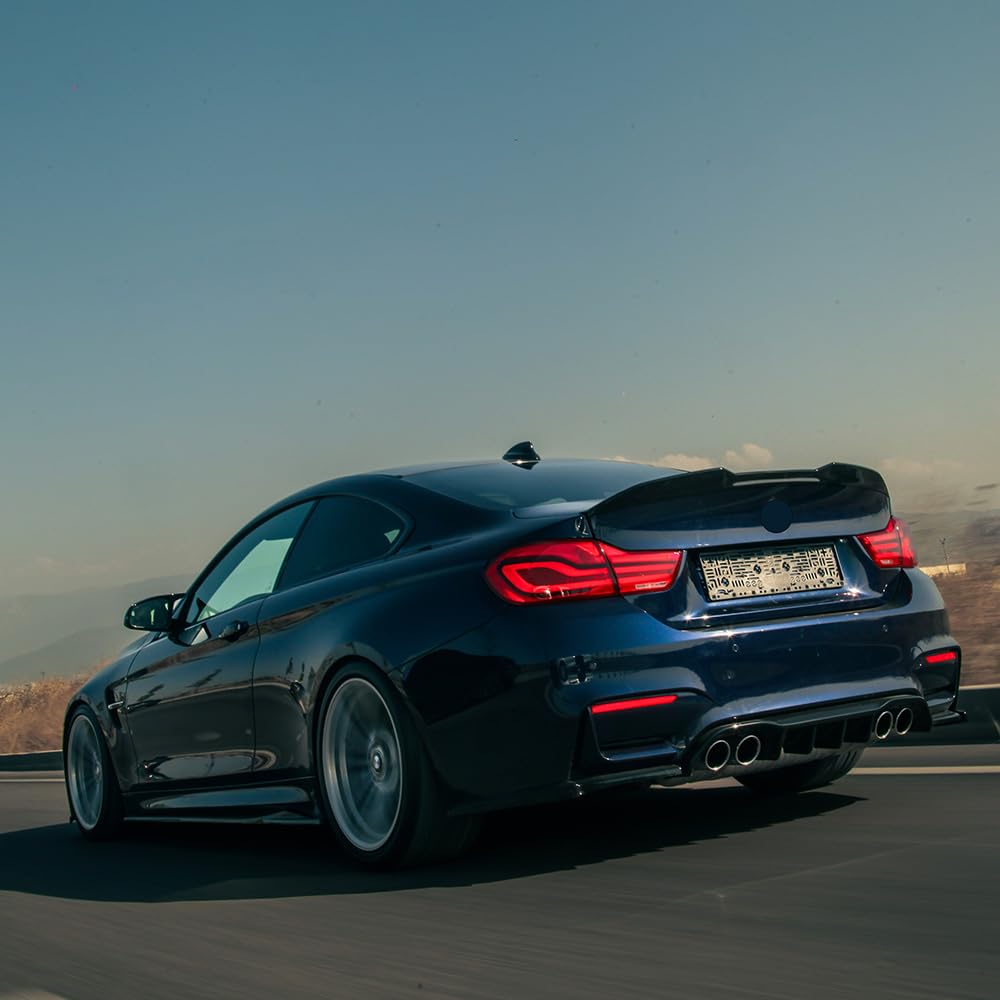 Heckschürze Heckdiffusor kompatibel mit BMW M4 F82 2014-2021 Schwarz glänzend von ONEWAY AUTO ACCESSORIES