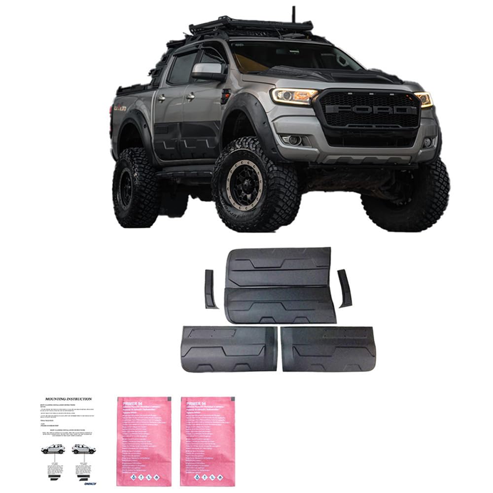 ONEWAY AUTO ACCESSORIES Karosserieverkleidung Türschutz kompatibel mit Ford Ranger T6 T7 T8 2012 bis 2022 Jumbo 6 TLG von ONEWAY AUTO ACCESSORIES