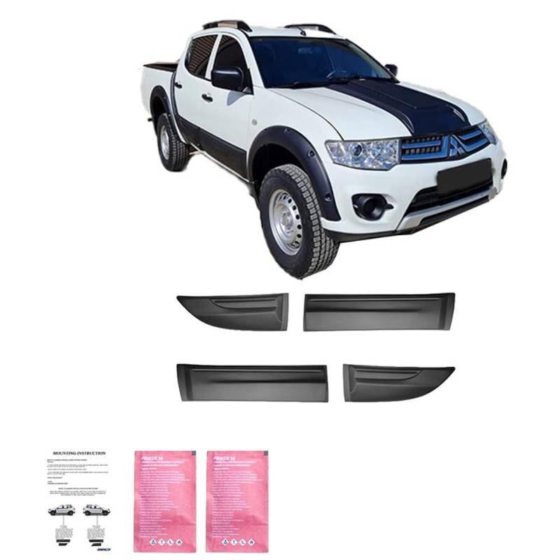 Karosserieverkleidung Türschutz kompatibel mit Mitsubishi L200 Serie 4 2007 bis 2014 4 TLG von ONEWAY AUTO ACCESSORIES