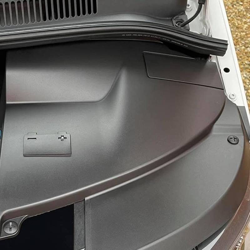 ONEWAY AUTO ACCESSORIES Batterie und Scheinwerferabdeckung kompatibel mit VW Transporter T5 1 2010 bis 2015 2 TLG Schwarz Glänzend von ONEWAY AUTO ACCESSORIES