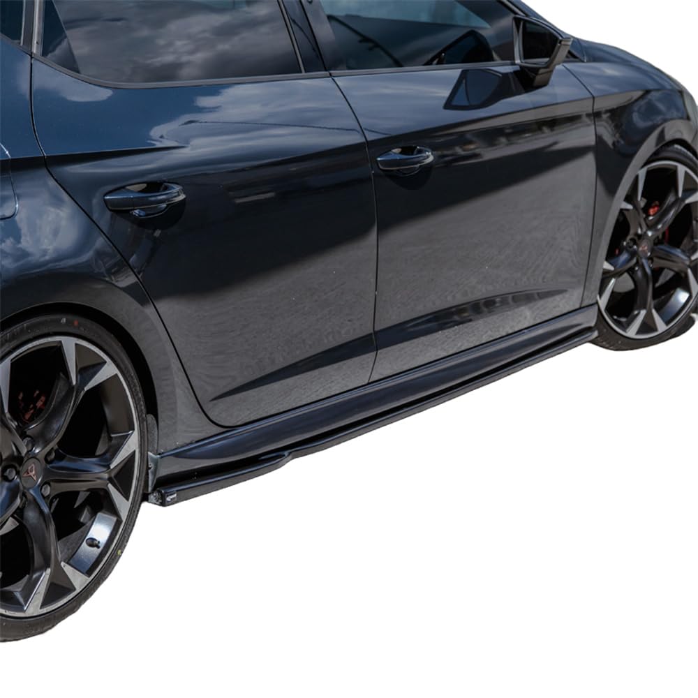 Seitenschweller kompatibel mit SEAT Leon FR 2012 bis 2019 v2 2 TLG Schwarz Glänzend von ONEWAY AUTO ACCESSORIES