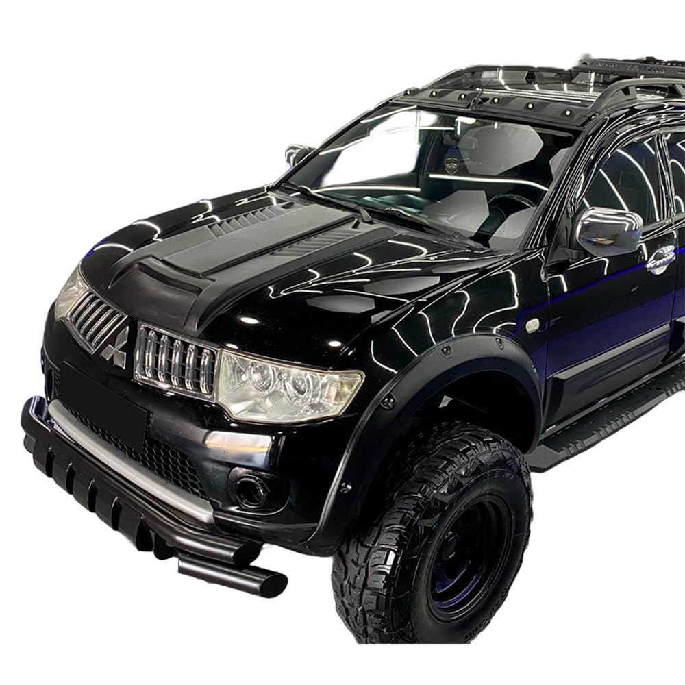 Oneway Motorhaubenhutze kompatibel mit Mitsubishi L200 Triton 4 2007-2014 - Mattschwarz von ONEWAY AUTO ACCESSORIES