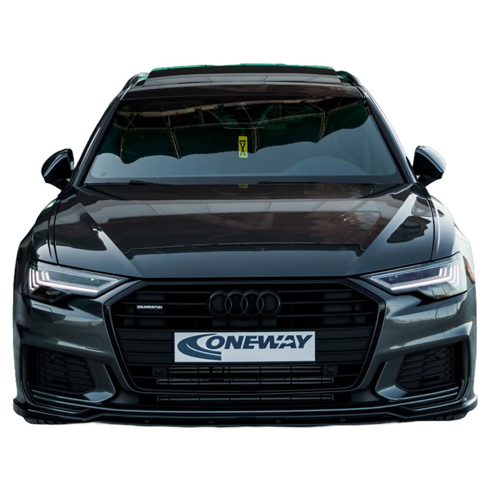 Oneway Frontspoiler kompatibel mit Audi A6 S-Line/S6 C8 (Limousine/Avant) 2018- - Version 2 - Schwarz glänzend von ONEWAY