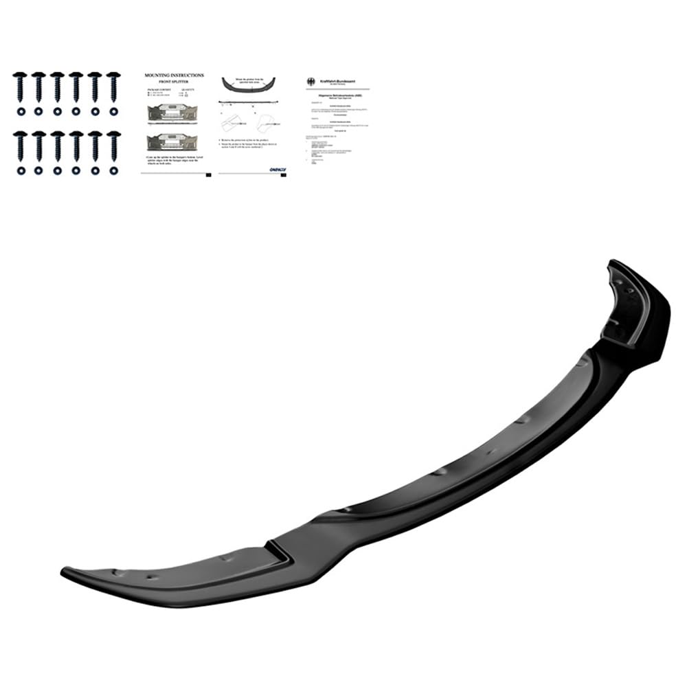 Oneway Frontspoiler kompatibel mit BMW 5er F10/F11 M-Pack 2011-2016 - Version 2 - Schwarz glänzend von ONEWAY