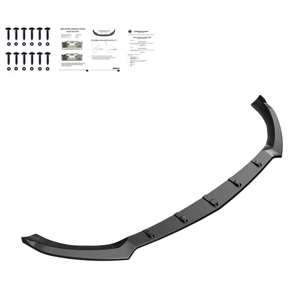 Oneway Frontspoiler kompatibel mit Mercedes CLA Coupe AMG-Line C118/X118 2019- - Schwarz glänzend von ONEWAY