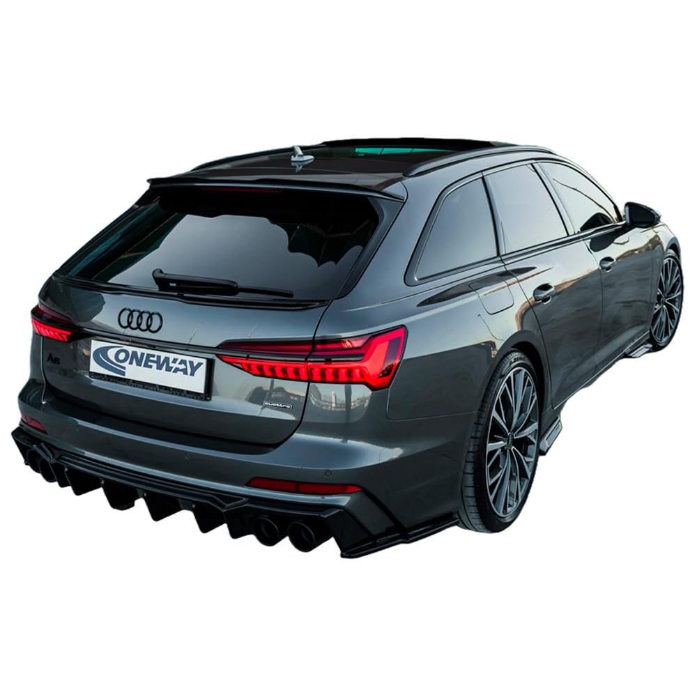 Oneway Heckdiffusor kompatibel mit Audi A6 S-Line/S6 C8 (Limousine/Avant) 2018- - Schwarz glänzend von ONEWAY