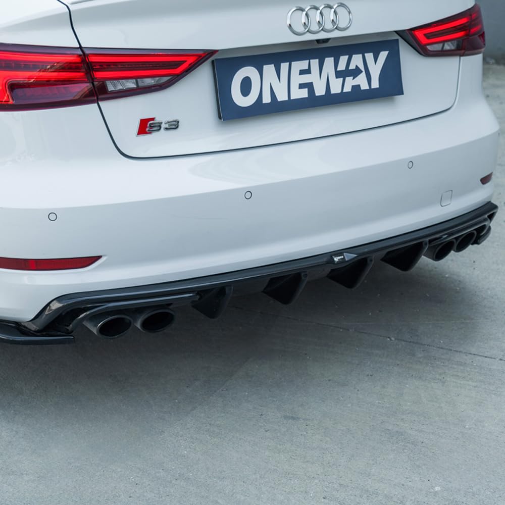 Oneway Heckdiffusor kompatibel mit Audi S3 Limousine 8V 2013-2016 - Schwarz glänzend von ONEWAY