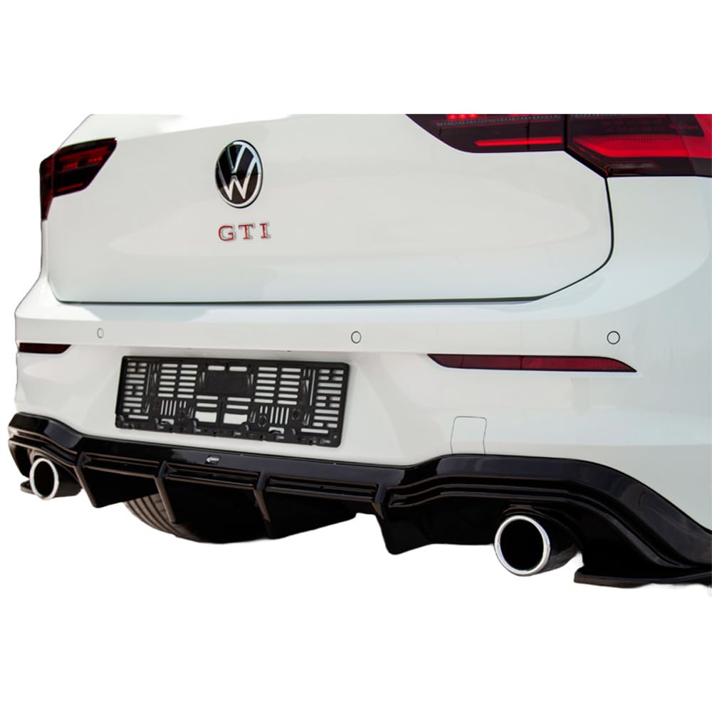 Oneway Heckdiffusor kompatibel mit Volkswagen Golf VIII HB GTI 2020- - Schwarz glänzend von ONEWAY AUTO ACCESSORIES