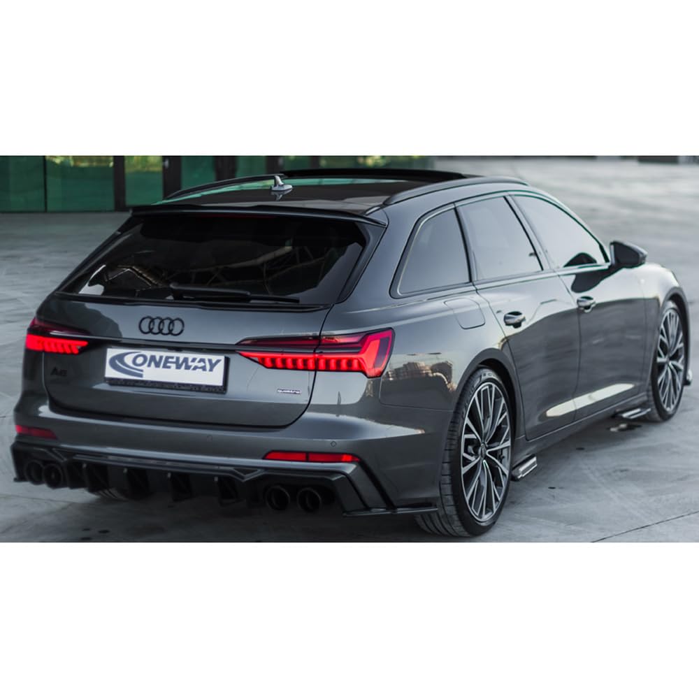 Oneway Heckflügel kompatibel mit Audi A6 S-Line/S6 C8 Avant 2018- - Schwarz glänzend von ONEWAY AUTO ACCESSORIES