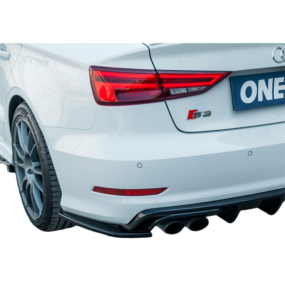 Oneway Heckschürzenansätze (Seitenteile) kompatibel mit Audi S3 8V Limousine 2013-2016 - Schwarz glänzend von ONEWAY