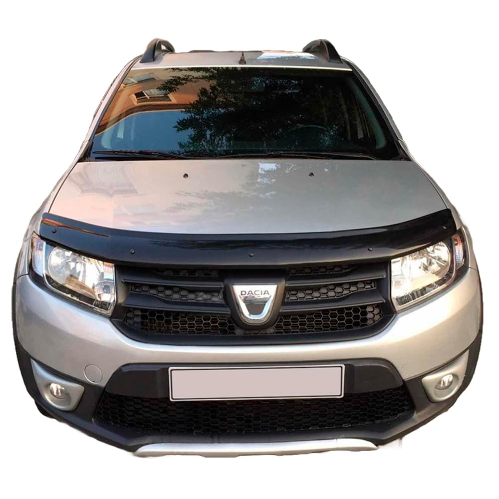 Oneway Motorhaubenschutz kompatibel mit Dacia Sandero Stepway II (B52) 2012-2020 - Schwarz glänzend von ONEWAY AUTO ACCESSORIES