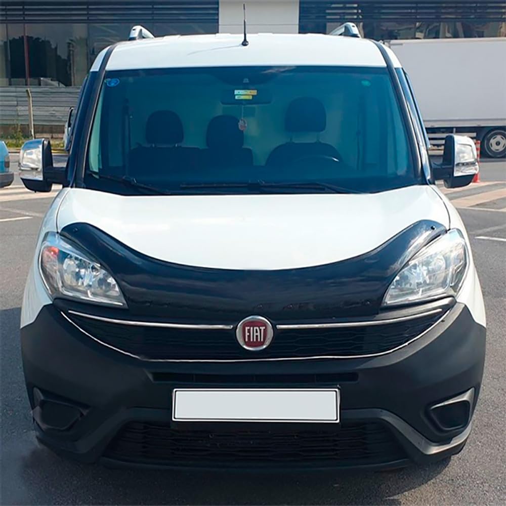 Oneway Motorhaubenschutz kompatibel mit Fiat Doblo 2.Gen. Facelift 2015-2020 - Schwarz glänzend von ONEWAY AUTO ACCESSORIES