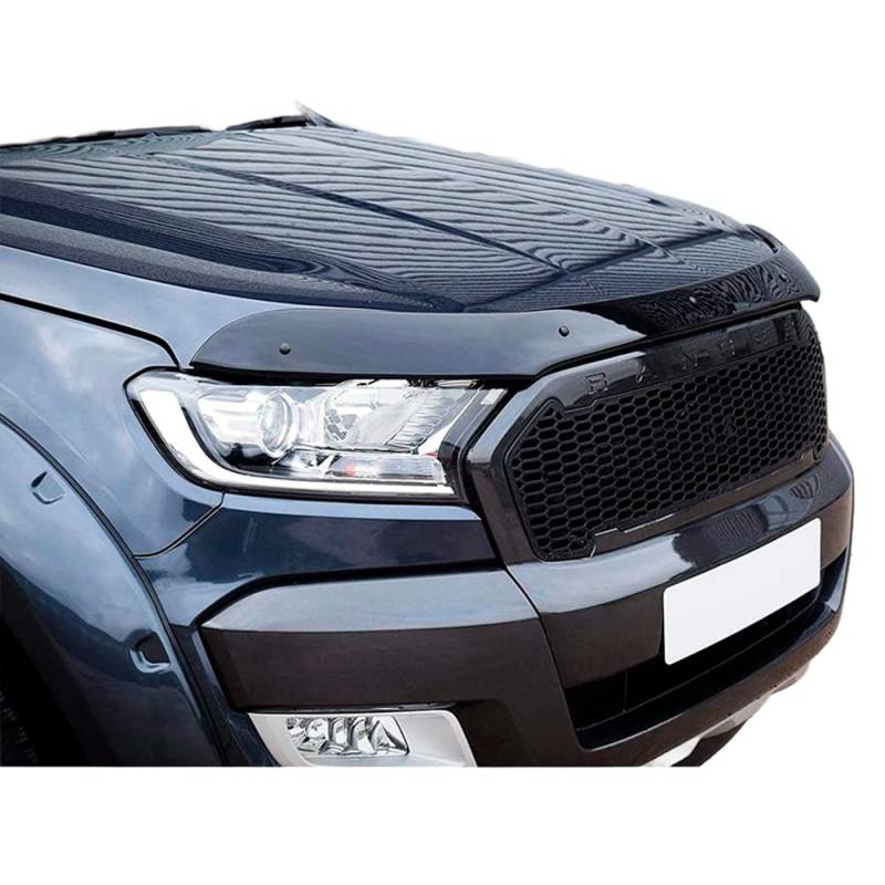 Oneway Motorhaubenschutz kompatibel mit Ford Ranger T7/T8 2015-2022 - Schwarz glänzend von ONEWAY