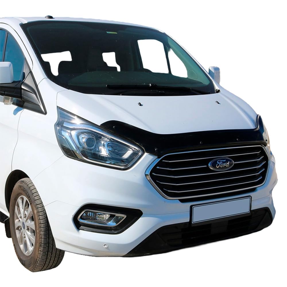 Oneway Motorhaubenschutz kompatibel mit Ford Transit Custom MK1 Facelift 2018-2023 - Schwarz glänzend von ONEWAY AUTO ACCESSORIES