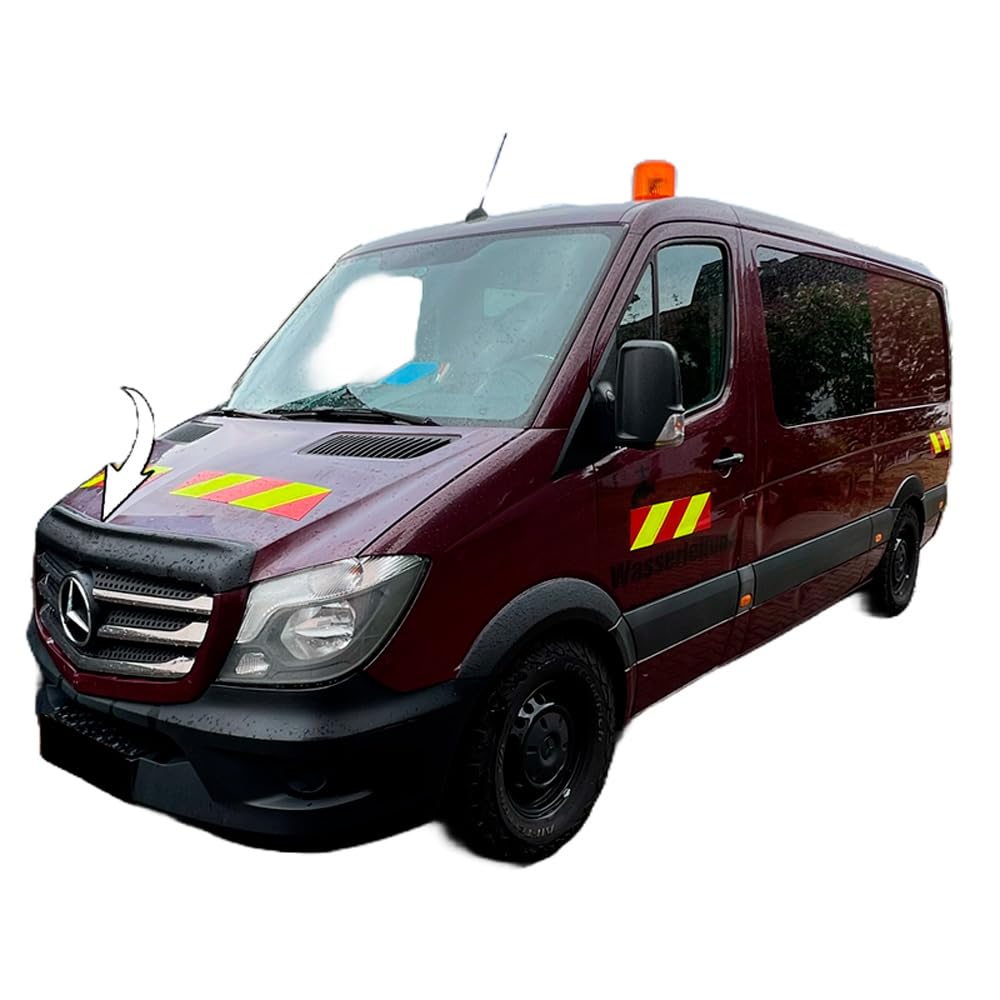 Oneway Motorhaubenschutz kompatibel mit Mercedes Sprinter W906 Facelift 2014-2018 - Version 2 - Mattschwarz von ONEWAY