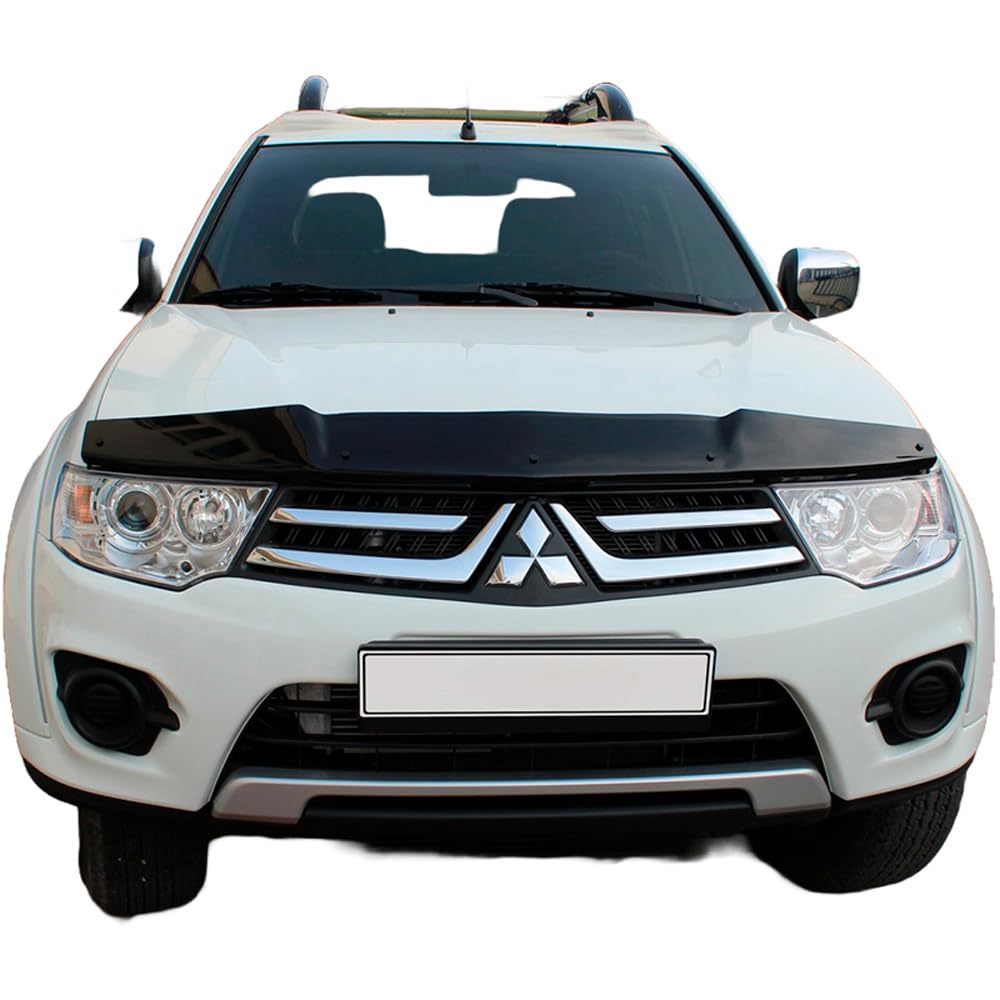 Oneway Motorhaubenschutz kompatibel mit Mitsubishi L200 Triton 4 2007-2014 - Schwarz glänzend von ONEWAY