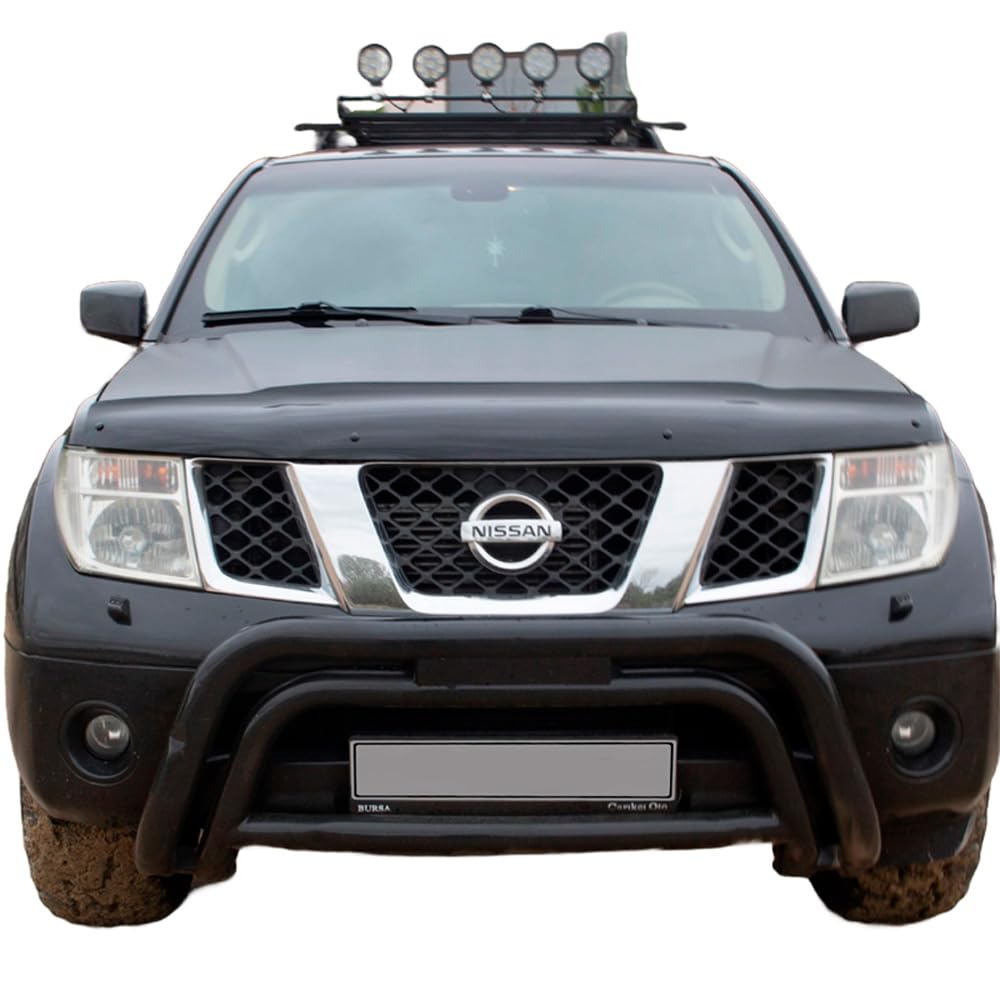 Oneway Motorhaubenschutz kompatibel mit Nissan Navara D40 2005-2010 - Schwarz glänzend von ONEWAY