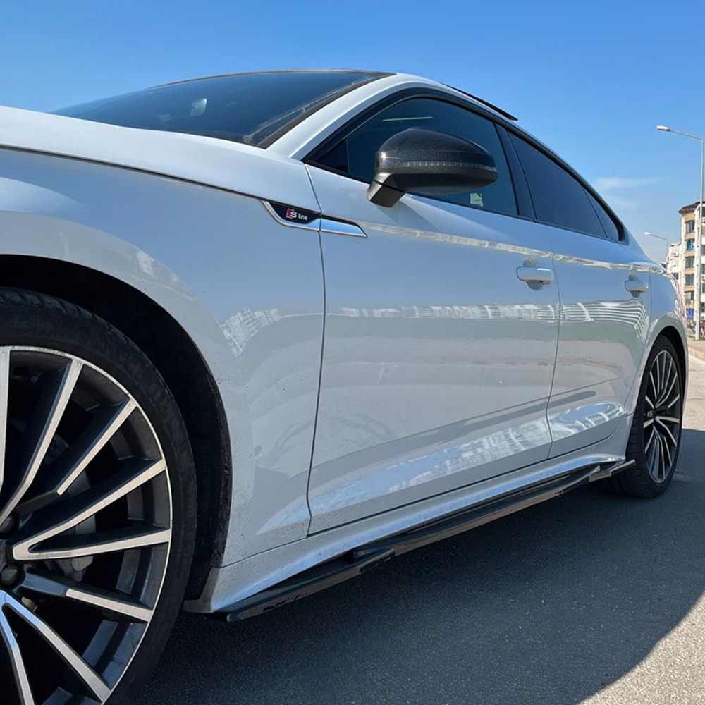 Oneway Satz Seitenschweller kompatibel mit Audi A5 F5 Sportback S-Line/S5 Facelift 2019- - Schwarz glänzend von ONEWAY