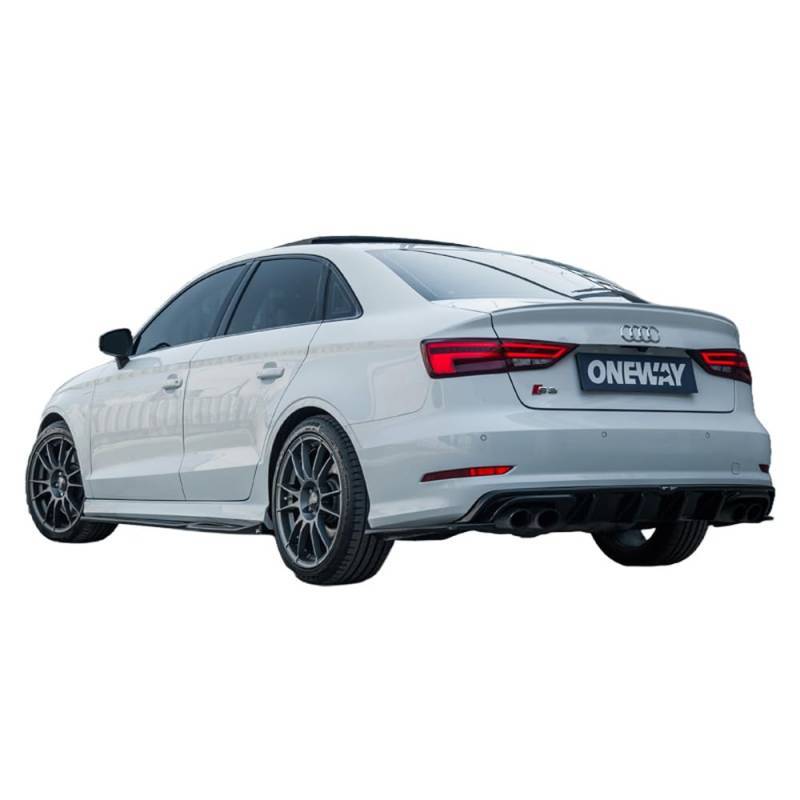 Oneway Satz Seitenschweller kompatibel mit Audi S3 8V/8V Facelift Limousine/Cabrio 2013-2020 - Schwarz glänzend von ONEWAY