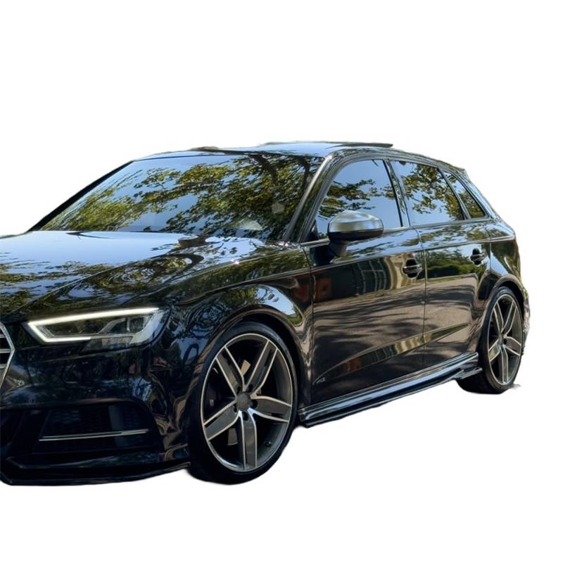 Oneway Satz Seitenschweller kompatibel mit Audi S3 8V/8V Facelift Sportback 2013-2020 - Schwarz glänzend von ONEWAY