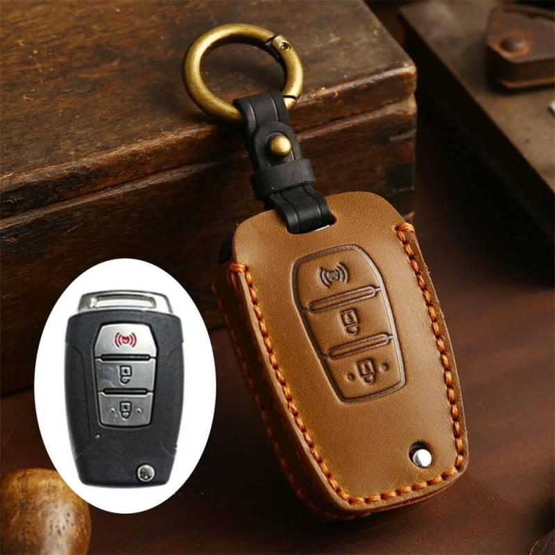 Auto-Schlüsselanhänger-Hülle aus Leder für SsangYong Kyron Actyon Tivolan Korando Rexton Tivoli, Schlüsselanhänger-Hülle von ONNAT