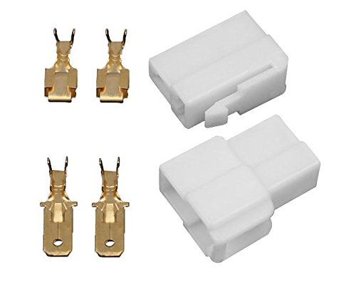 10x Gehäuse Stecker 6,3mm Flachsteckhülsen Flachstecker Steckergehäuse (2 Polig) von Onpira