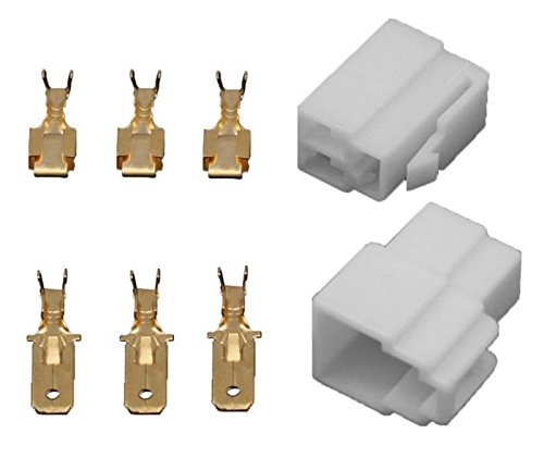 10x Gehäuse Stecker 6,3mm Flachsteckhülsen Flachstecker Steckergehäuse (3 Polig) von Onpira