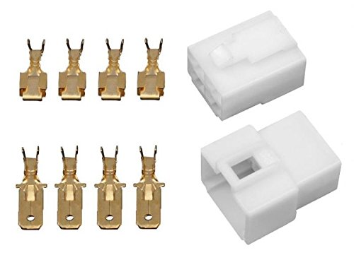 10x Gehäuse Stecker 6,3mm Flachsteckhülsen Flachstecker Steckergehäuse (4 Polig) von Onpira