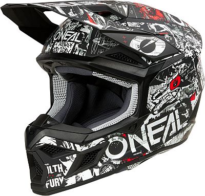 ONeal 3SRS Attack, Motocrosshelm - Matt Schwarz/Weiß/Rot/Grau - XXL von ONeal