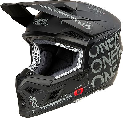 ONeal 3SRS Static, Motocrosshelm - Matt Schwarz/Grau - XS von ONeal