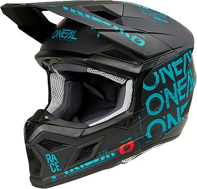 ONeal 3SRS Static, Motocrosshelm - Matt Schwarz/Türkis - XL von ONeal