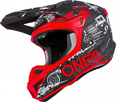 ONeal 5SRS HR V.22, Motocrosshelm - Matt Schwarz/Rot/Weiß/Grau - XL von ONeal