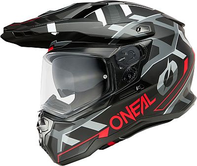 ONeal D-SRS Square S25, Endurohelm - Matt Schwarz/Rot/Grau - L von ONeal