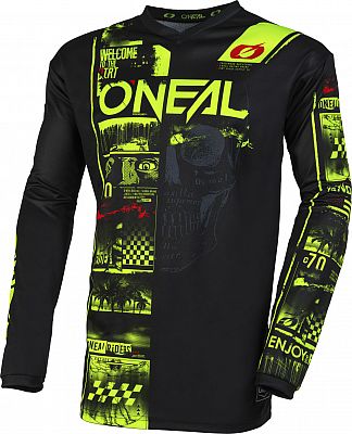 ONeal Element Attack S23, Trikot Jugend - Schwarz/Neon-Gelb - L von ONeal