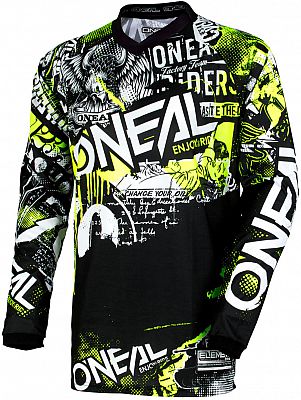 ONeal Element Attack, Trikot Kinder - Schwarz/Neon-Gelb - S von ONeal