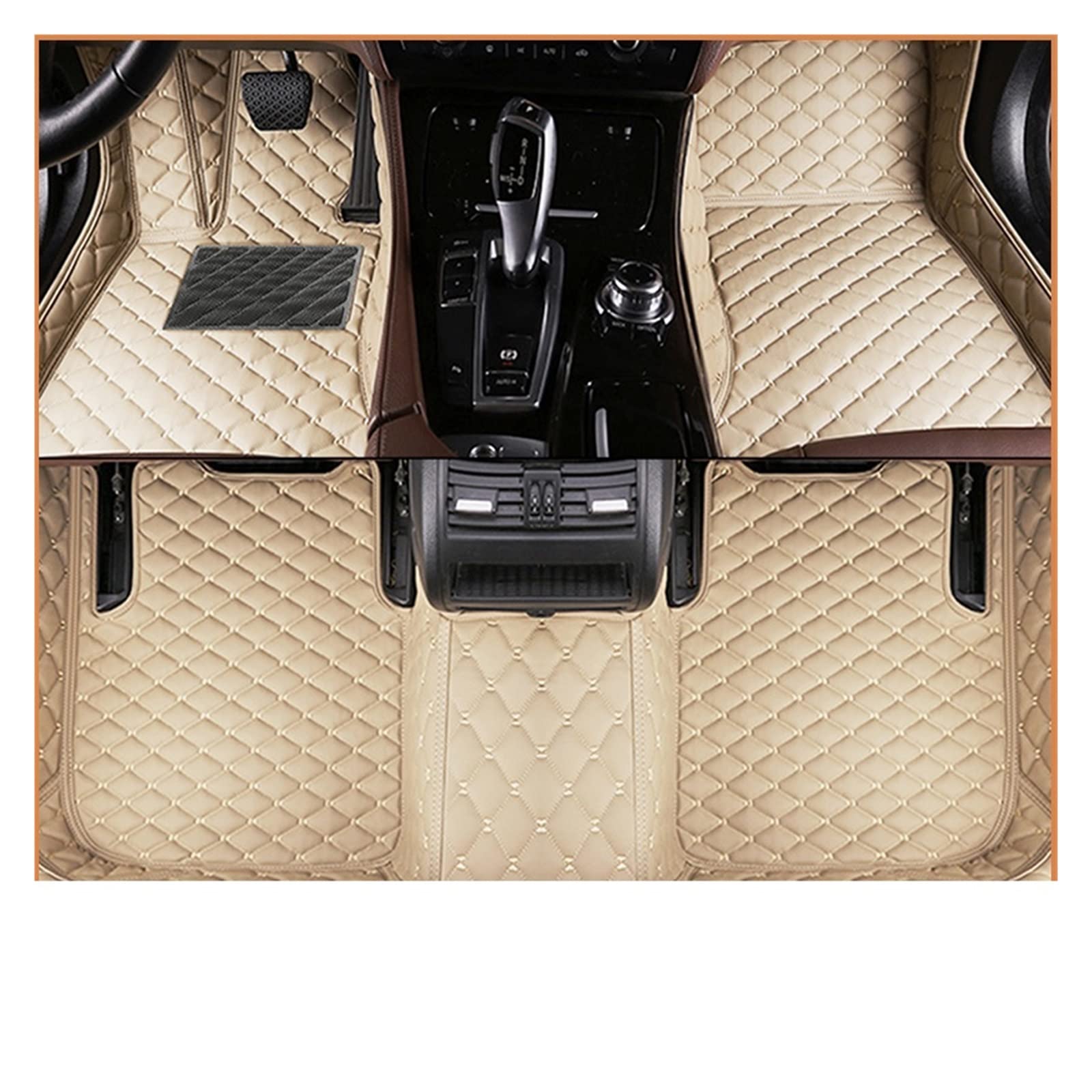 Auto Fußmatten Kompatibel Mit A8/A8L (Vier Sitze) 2011 2012 2013 2014 2015 2016 2017 Benutzerdefinierte Auto Fuß Pads Auto Teppichabdeckung (Beige) von OPALENDIR