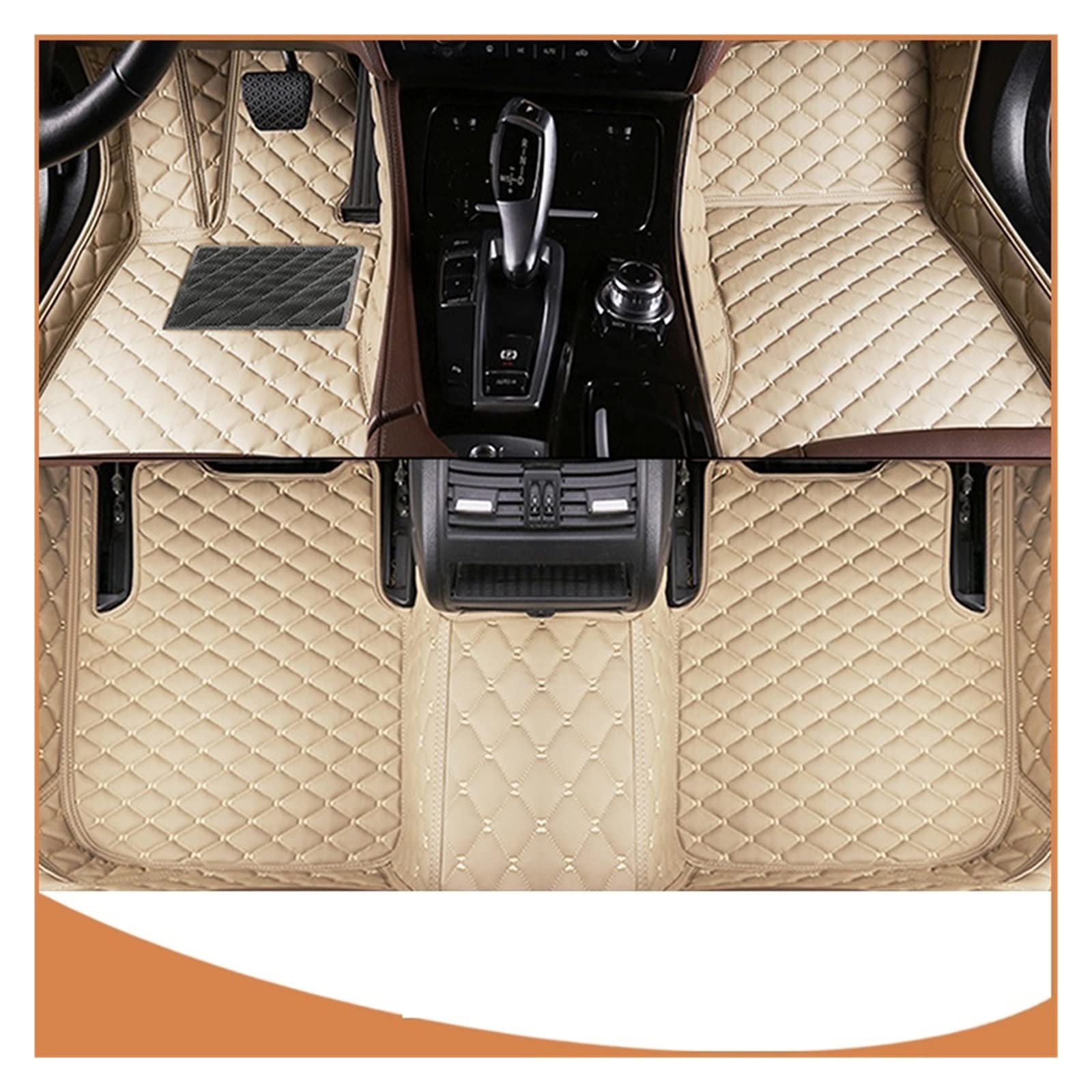 Auto Fußmatten Kompatibel Mit Chrysler PT Cruiser 2007 2008 2009 Benutzerdefinierte Auto Fuß Pads Auto Teppich Abdeckung(Beige) von OPALENDIR